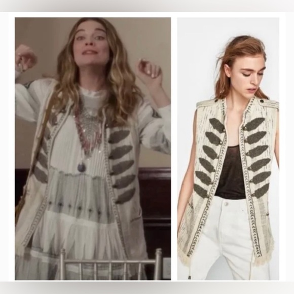Rare ZARA Embroidered Vest ASO Alexis Rose in Schitt's Creek- Size Medium - Picture 2 of 3